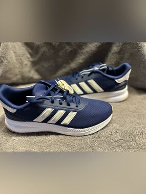 adidas Navy and White Athletic Trainers